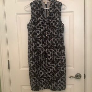 Michael KORS Navy&White Dress Sz10 Knit Stretchy.